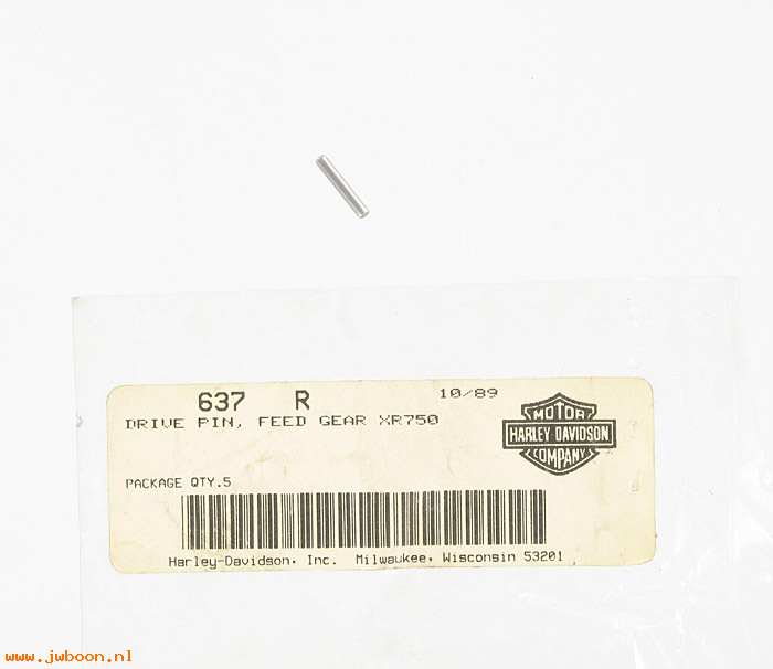        637R (     637R): Drive pin, feed gear - NOS - XR750, in stock