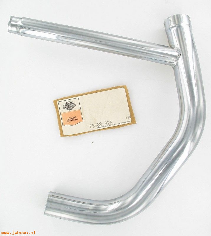   65569-82A (65569-82A): Exhaust pipe, front - NOS - Sportster XL,XLS '82-'85. XLX '84-e85
