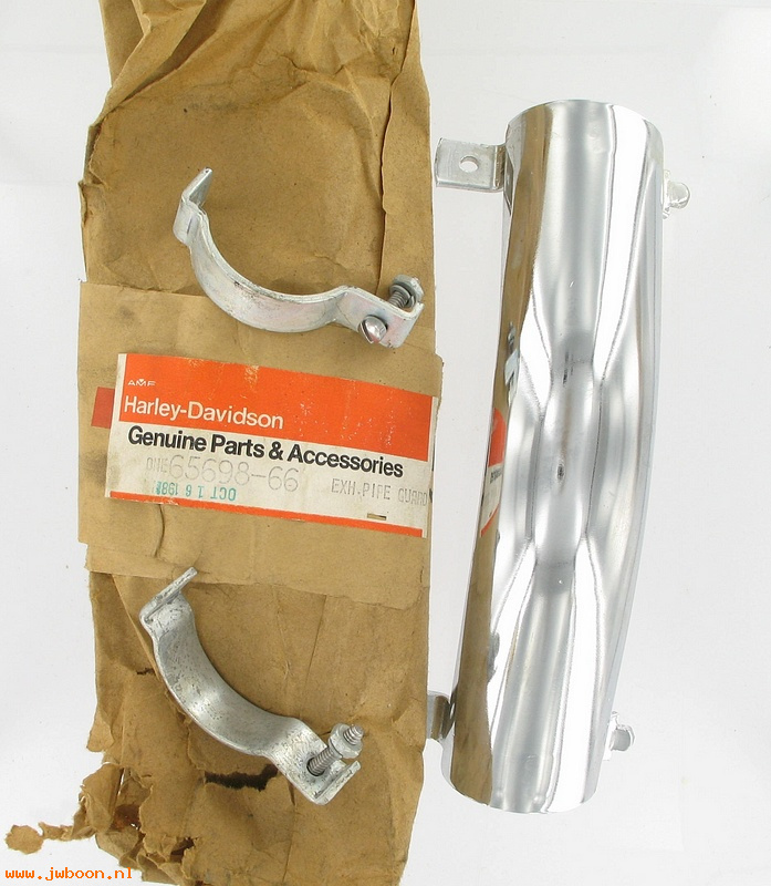   65698-66 (65698-66): Shield kit, rear exhaust pipe - dual exhaust - NOS - XL 66-71