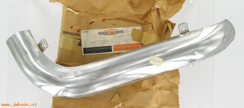   65700-61 (65700-61): Exhaust pipe guard - NOS - FL, FLH late'61-'64, Duo Glide