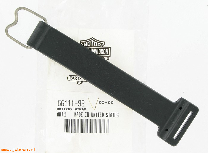   66111-93 (66111-93): Battery strap, rear - NOS - Softail late'93-'99
