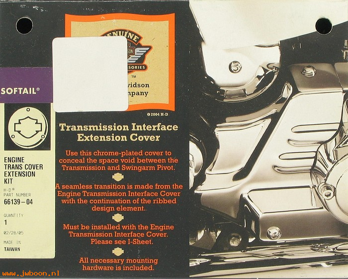   66139-04 (66139-04): Engine to transm.interface cover extension, NOS - Softail '00-'06