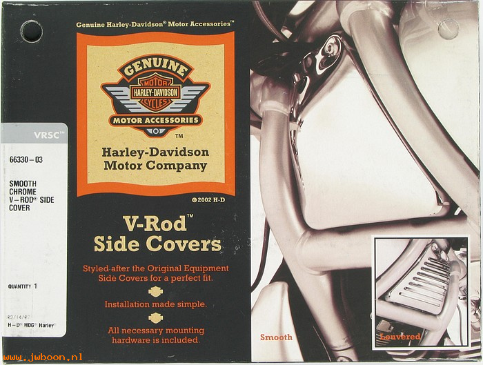   66330-03 (66330-03): Side covers, smooth - NOS - V-rod, VRSC '02-