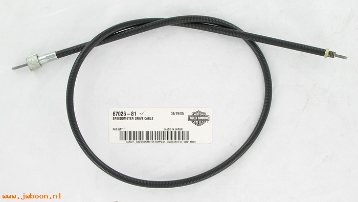  67026-81 (67026-81): Speedometer cable assy. - NOS - FL '81-'84, Electra Glide, Shovel