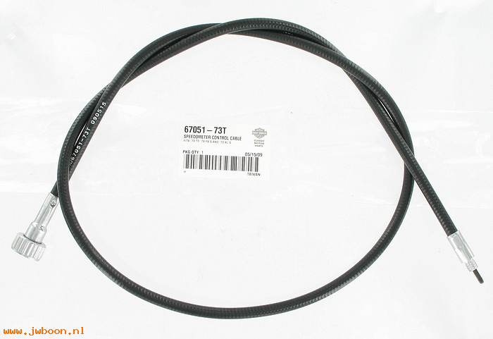   67051-73T (67051-73): Speedometer cable assy.  "Eagle Iron" - NOS - XL 1973. FX 73-78
