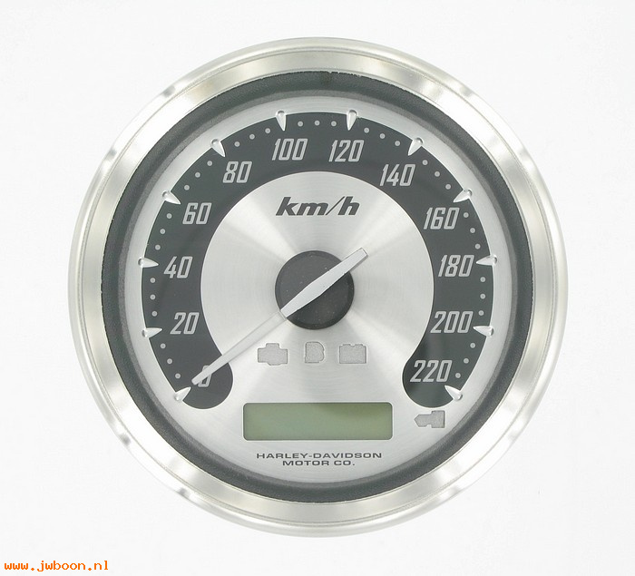   67076-04A (67076-04A): 4" Speedometer,kilometer,calibrated,spun aluminum face-NOS-XL,FXD