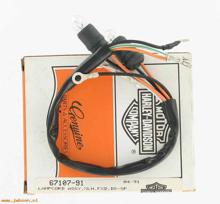   67107-91 (67107-91): Speedo bulb & socket - NOS - XL '91-'94. Police, FXRP '91-'92
