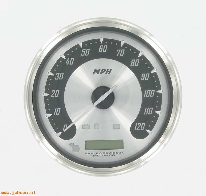   67313-05 (67313-05): Speedometer 5" - spun aluminum face - NOS - Softail. FLSTFSE 2