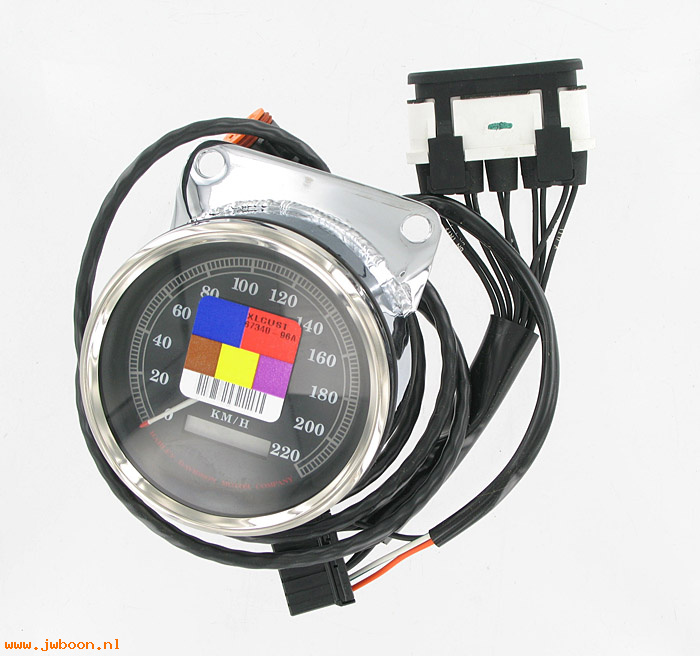   67340-96A (67340-96A): Speedometer and bracket - kilometer - NOS - XL1200 Custom 1996