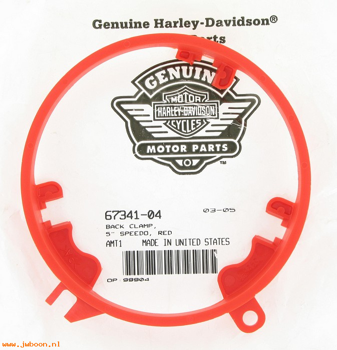   67341-04 (67341-04): Back clamp - 5" speedometer - red - NOS - FLHRS '04-'05