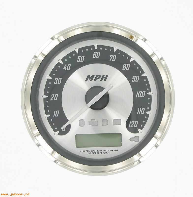   67516-04B (67516-04B): Speedometer, 4" - spun aluminum face - NOS - FLHT,FLHR 04-07