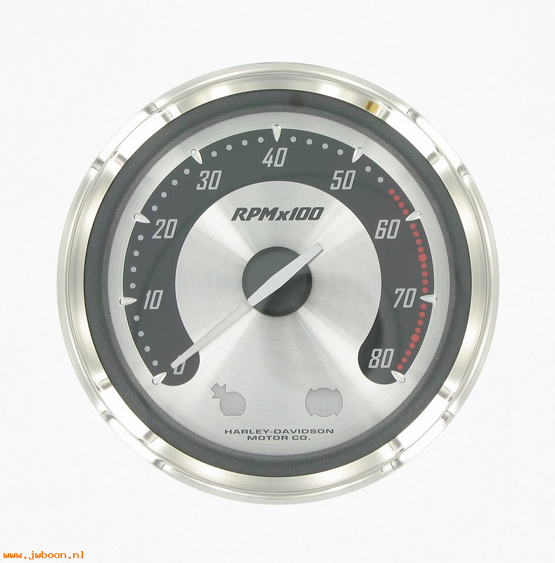   67522-04B (67522-04B): Tachometer, 4" spun aluminum face, 5500 Redline -NOS- XL,FLHT,FXD