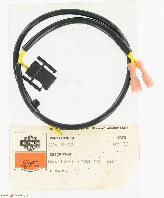   67615-87 (67615-87): Harness - passing lamp - NOS - FLST 87-88, Heritage Softail