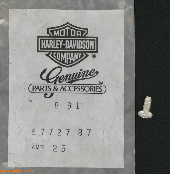   67727-87 (67727-87): Screw, headlamp retainer - NOS - FLST '87-'92, Heritage Softail