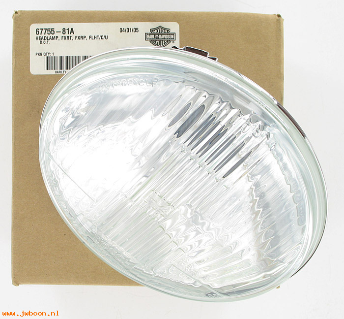   67755-81A (67755-81A): Headlamp - 7" less bulb, w.boot (use bulb 67697-81) - NOS - FLH/T