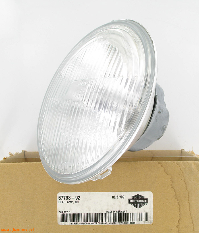   67793-92 (67793-92): Headlamp - HDI - right dip - NOS - Softail, FLHR, FLHT