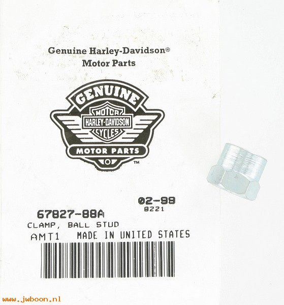   67827-88A (67827-88A): Clamp - ball stud - NOS - Sportster XL, FXST, FXD, FXR '88-'94