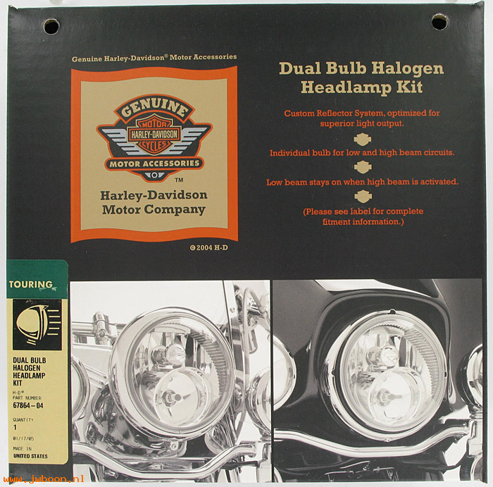   67864-04 (67864-04): Dual bulb halogen headlamp kit - NOS - FLHT, FLHR. Softail