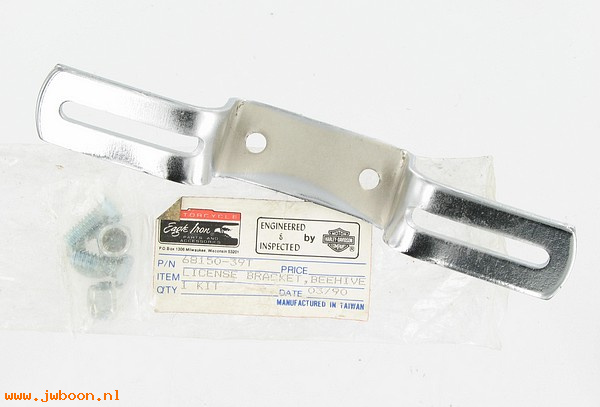   68150-39T (68150-39 / 5092-39): Taillight license bracket - beehive  "Eagle Iron" - NOS - '39-'46