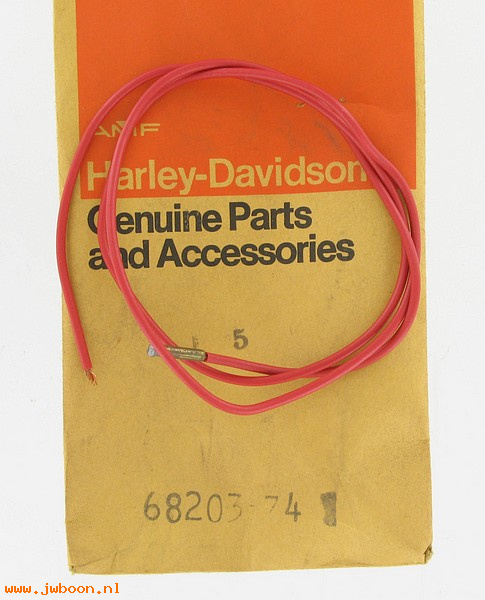   68203-74 (68203-74): Wire, tail lamp - red - NOS - Sportster Ironhead XL 74-78, AMF