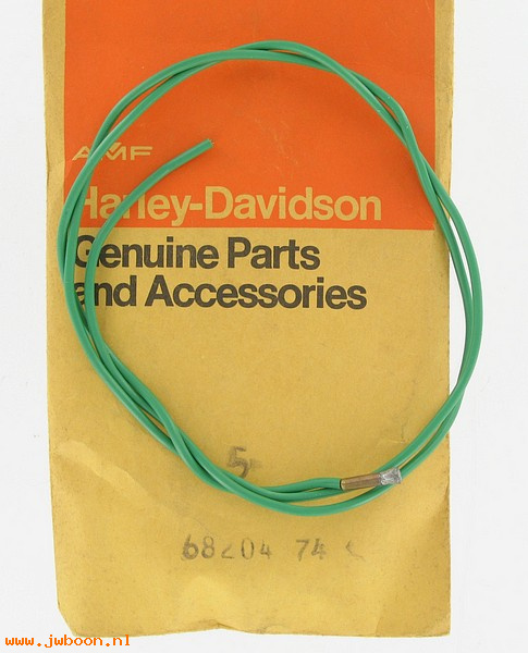   68204-74 (68204-74): Wire, tail lamp - green - NOS - Sportster Ironhead XL 74-78, AMF