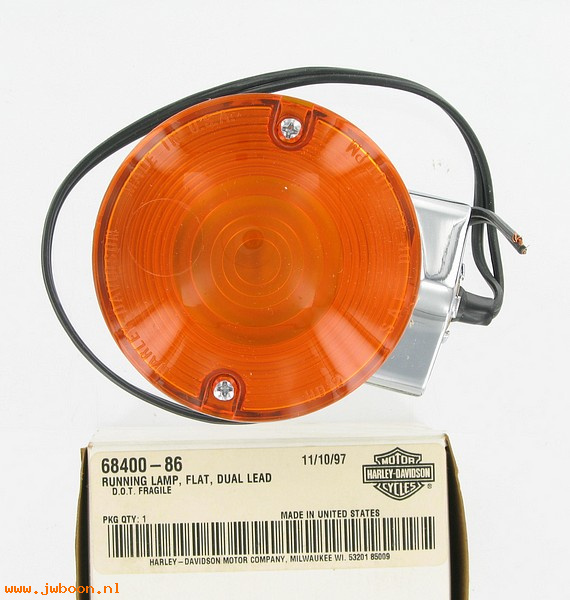   68400-86 (68400-86): Lamp w.wire, turn signal - 12 V   (dual lead) - NOS - FLHT/C,FLHS
