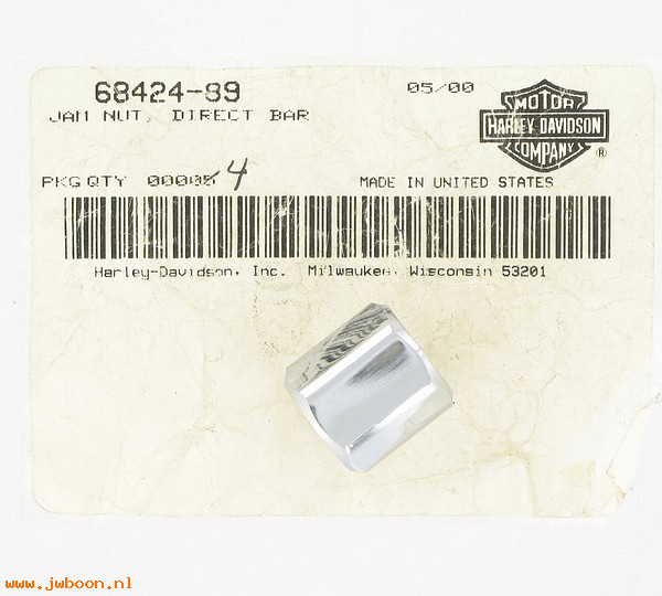   68424-89 (68424-89): Jam nut - directional bar/stud - NOS - FXR,FXD '89-'00. FXLR,FXRD