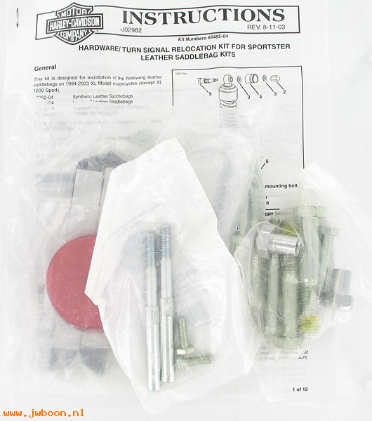   68485-04 (68485-04): Directional relocation hardware kit - NOS - Sportster XL '94-'03