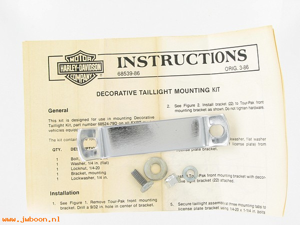  68539-86 (68539-86 / 68613-85): Decorative bullet taillight mtg kit - NOS - Sport Glide,FXRT '83-