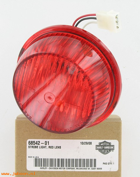  68542-01 (68542-01): Strobe light - red lens - whelen - NOS - FXDP Dyna Defender, FLHP