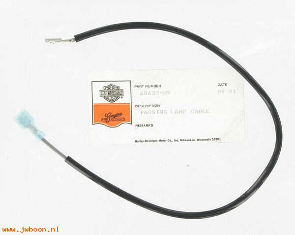   68633-89 (68633-89): Cable - passing lamp - NOS - FLHS '89-'93, Electra Glide Sport
