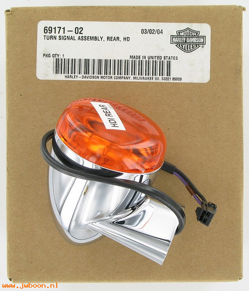   69171-02 (69171-02): Rear turn signal, HDI - NOS - stock on FLHRSEI '02, Road King