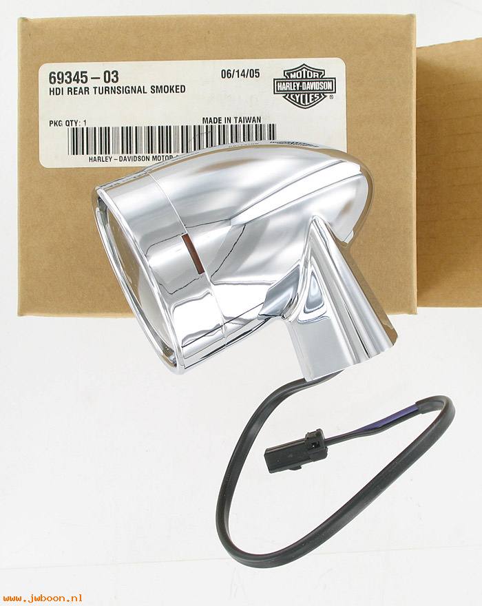   69345-03 (69345-03): Bullet style turn signal, rear - smoked lens - NOS