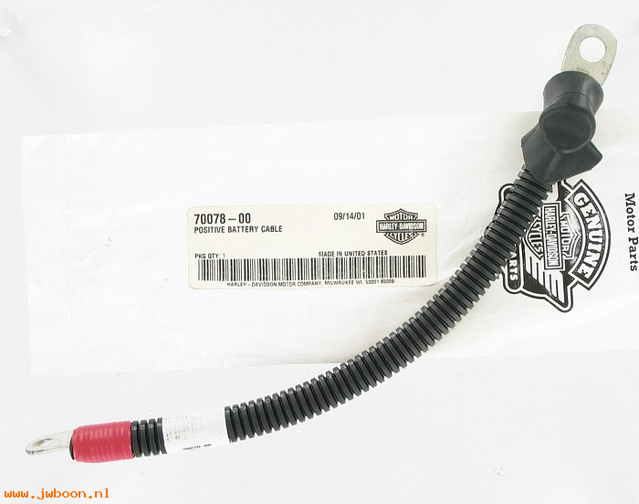   70078-00 (70078-00): Battery cable - positive - NOS - Softail 00-04