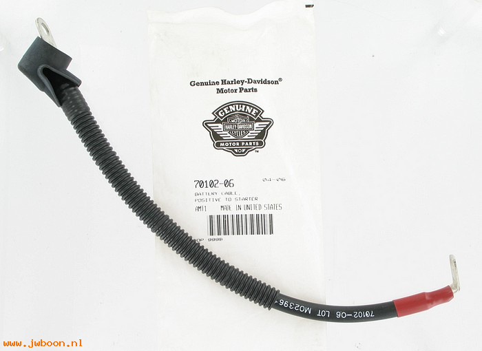   70102-06 (70102-06): Battery cable - positive to starter motor - NOS - FXD, Dyna 2006