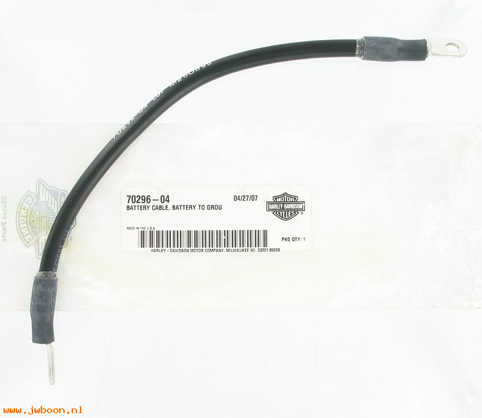   70296-04 (70296-04): Battery cable - battery to ground - NOS - Sportster XL 04-08