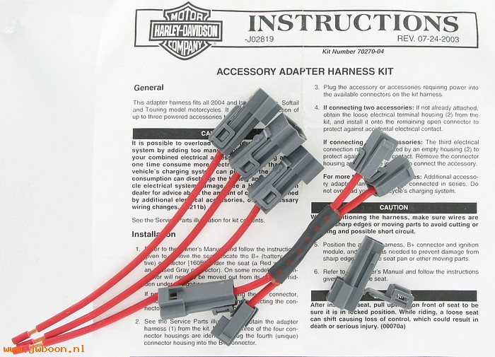   70312-04 (70312-04): Accessory power adapter kit - NOS - XL, FXD, Softail, Touring