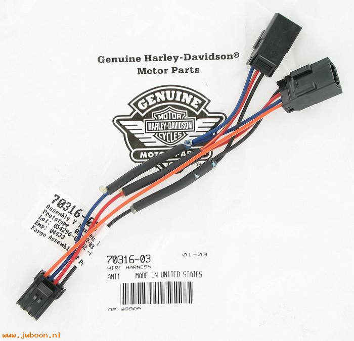   70316-03 (70316-03): Wiring adapter - LED license plate frame - NOS - FXSTD, Deuce