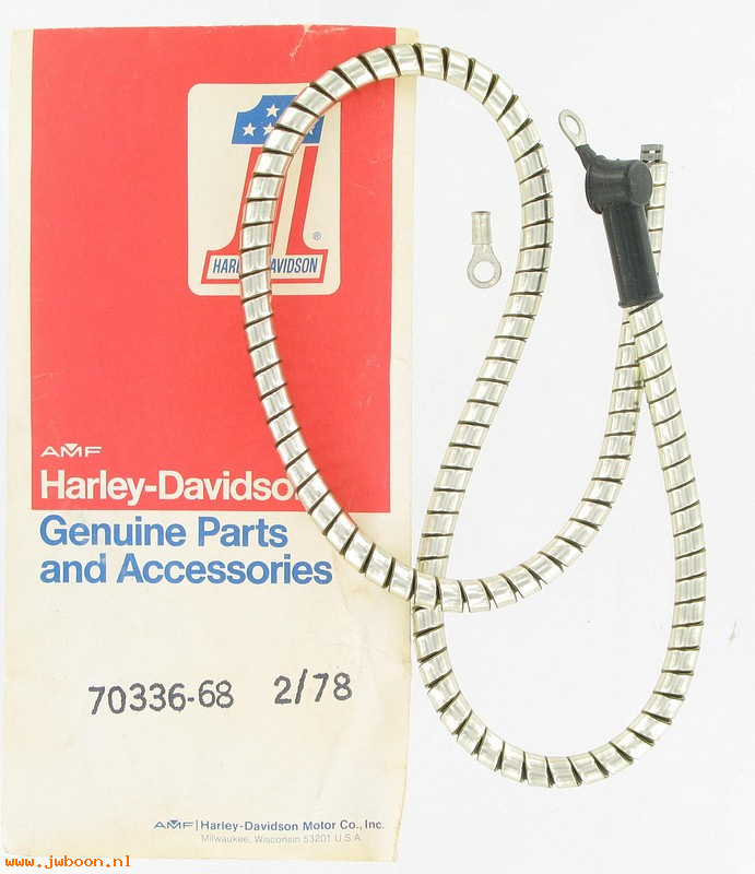   70336-68 (70336-68): Cable, fender to terminal board/ plate - NOS - FL, FLH 70-83