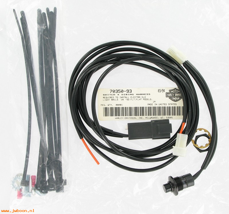   70350-93 (70350-93): Side cover mounted switch & wiring harness - NOS - FLT, FLHT 1993