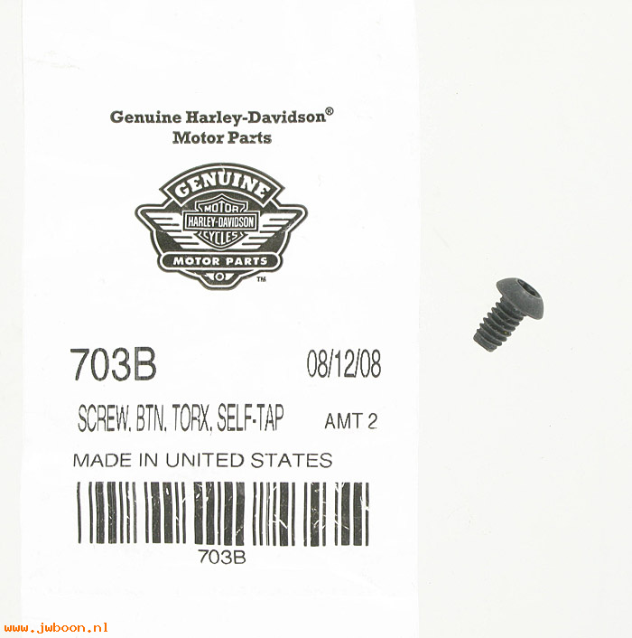        703B (     703B): Screw, 1/4"-20 x 7/16" Torx button head - NOS - Softail, in stock