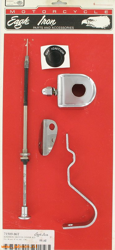   71509-86T (71509-86): Ignition switch cover kit "Eagle Iron" - NOS - Sportster XL 86-87