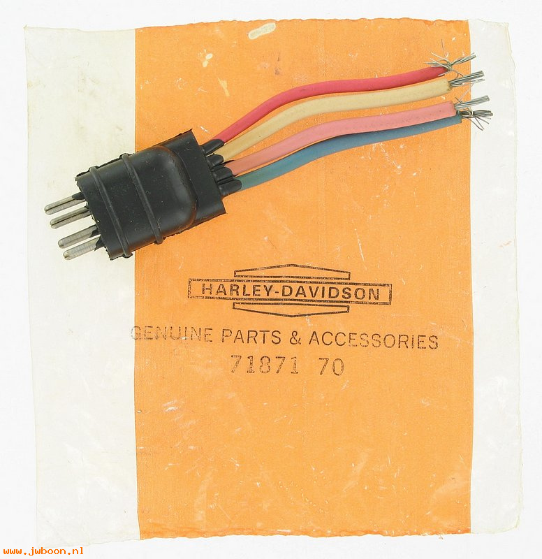   71871-70 (71871-70): Male plug, stator - with wires - NOS - FL, FX '70-'74