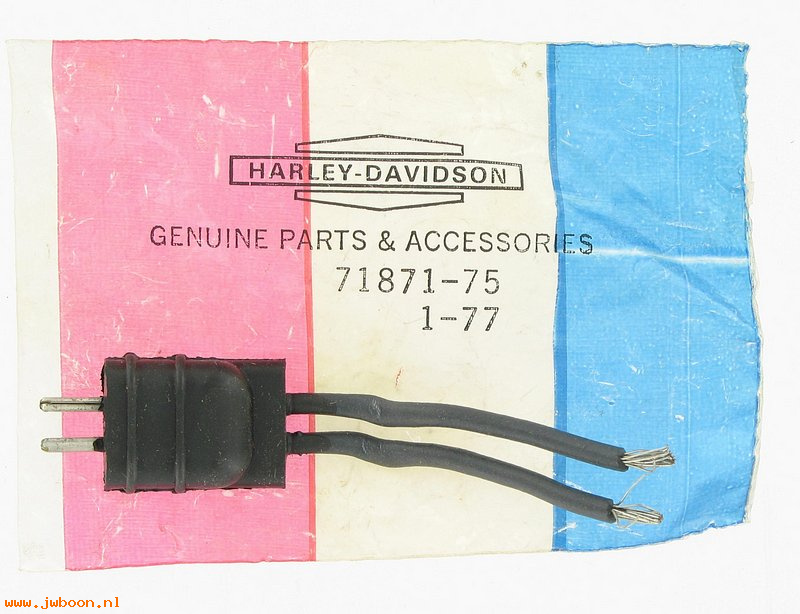   71871-75 (71871-75): Male plug, stator - with wires - NOS - FL, FX, FLT '75-'80