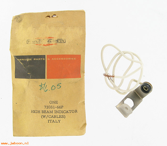  72031-66P (72031-66P): High beam indicator lamp mounting, with wire - NOS - Sprint L66