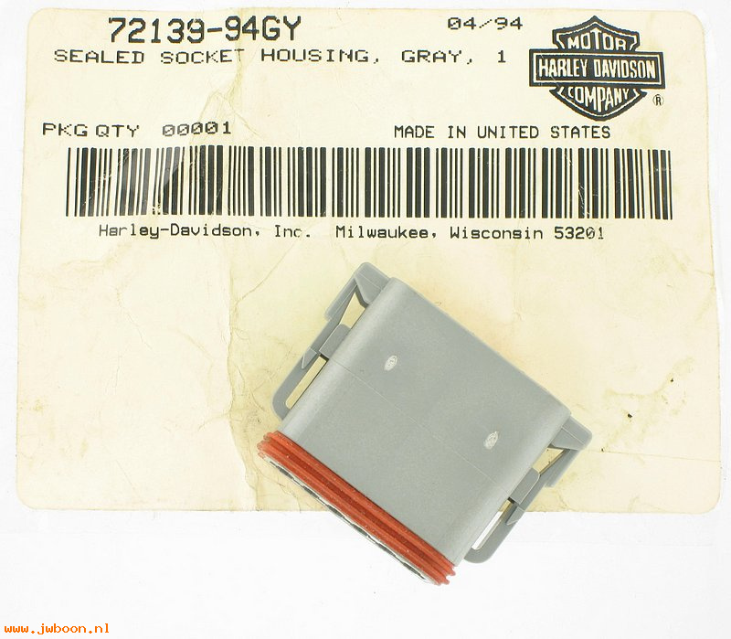   72139-94GY (72139-94GY): Sealed socket housing, plug, 12-way, Deutsch - NOS-Buell.V-rod.XL