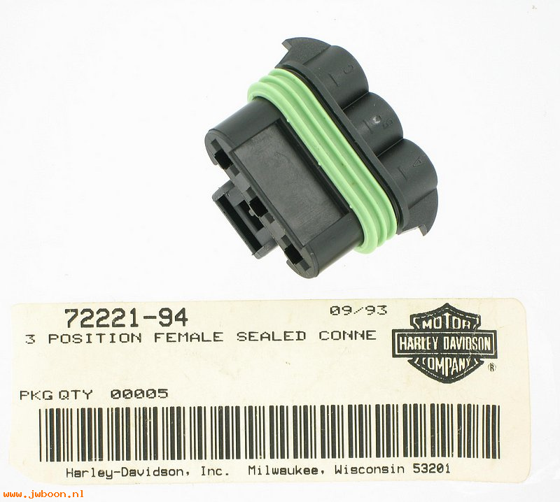   72221-94 (72221-94): Female sealed connector, 3-way - NOS - FLHT 94-96