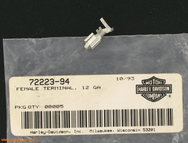   72223-94 (72223-94): Female terminal, 12 gauge - NOS - FLHT 94-96