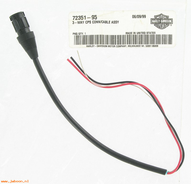   72351-95 (72351-95): Connector kit / Cable, crank position sensor - NOS - FLHT 95-98