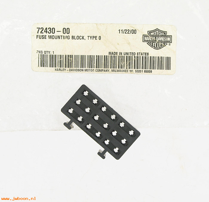   72430-00 (72430-00): Fuse mounting block - type 0 - 9 fuses - NOS - Sportster, XL